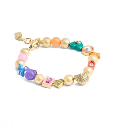 multicolor beaded bear bracelet
