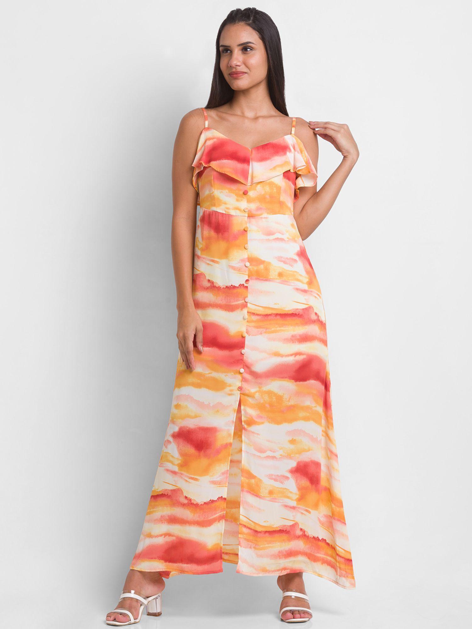 multicolor dyed maxi dress
