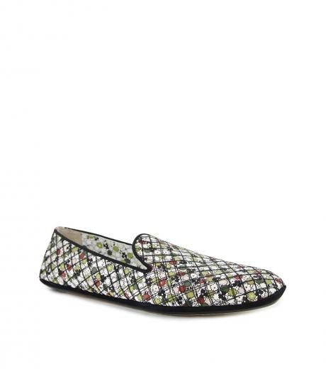 multicolor floral printed loafers
