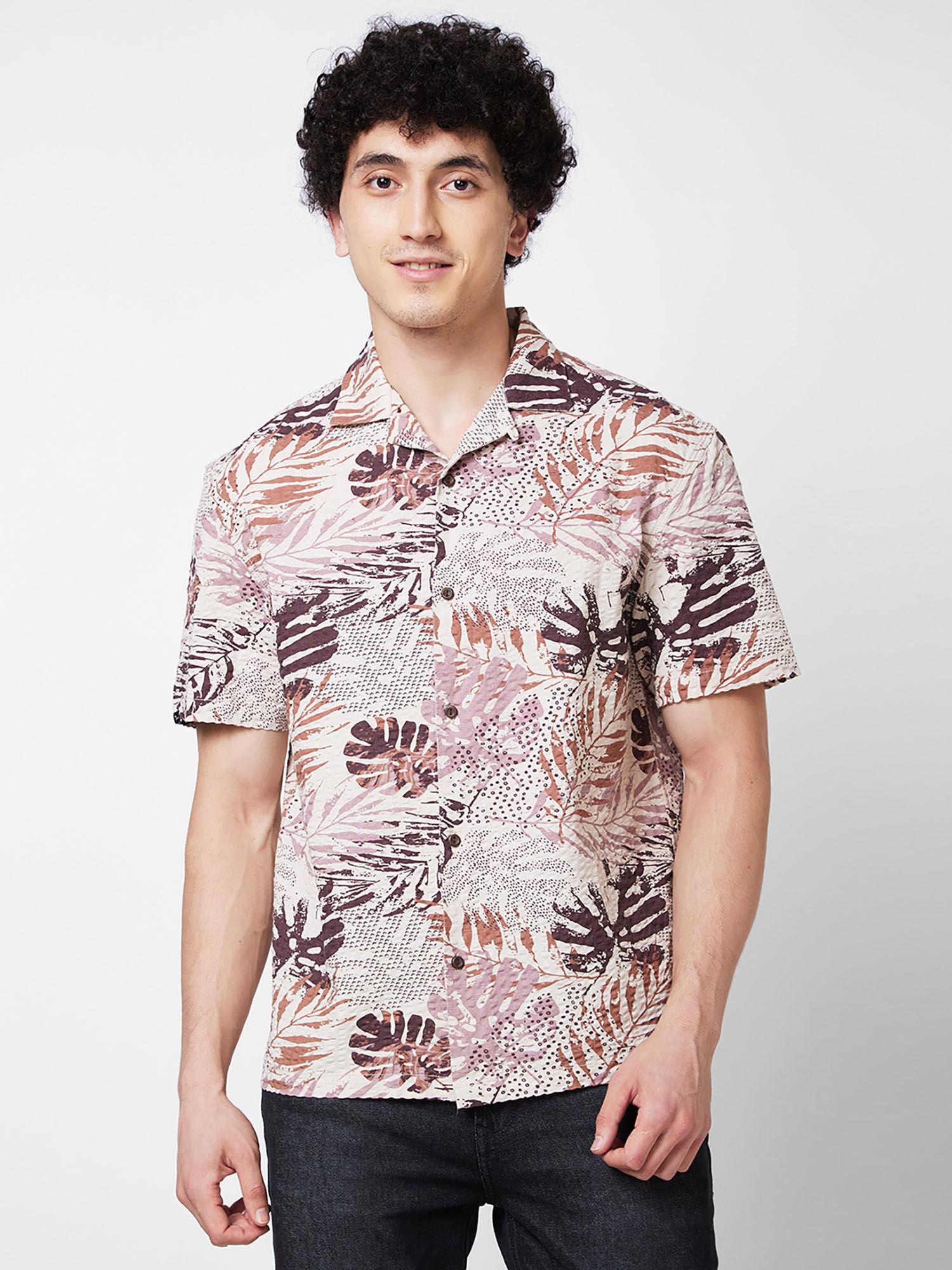 multicolor printed half sleeve shirt for men