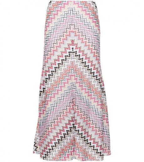 multicolor zigzag pattern long skirt