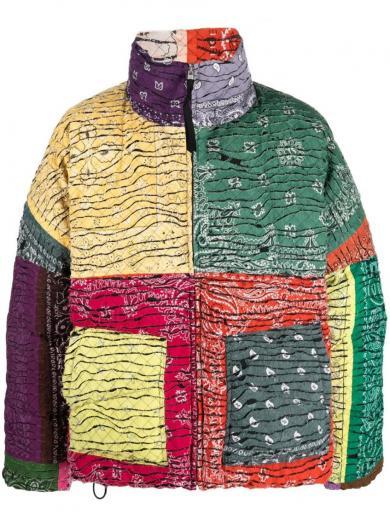 multicolor bandana print down jacket