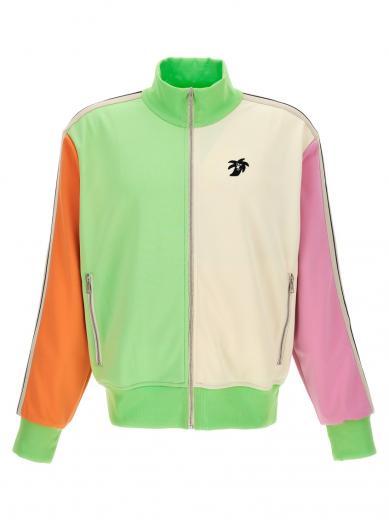 multicolor colorblock track sweatshirt
