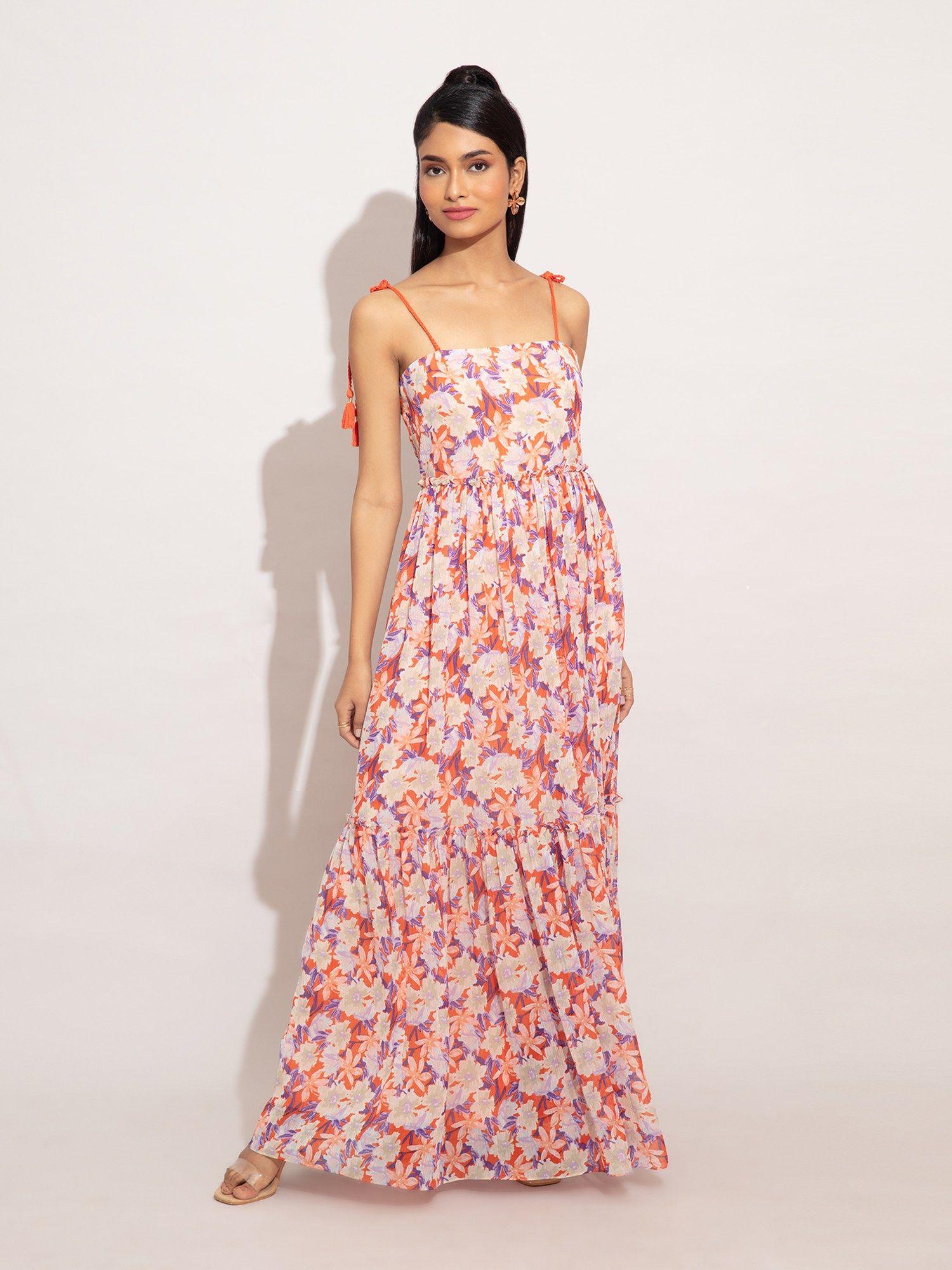 multicolor floral maxi dress