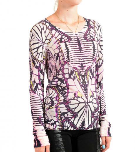 multicolor floral print pullover sweater
