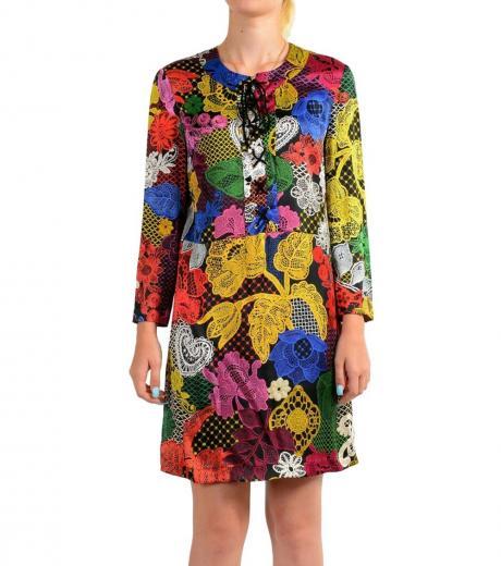 multicolor floral print shift dress
