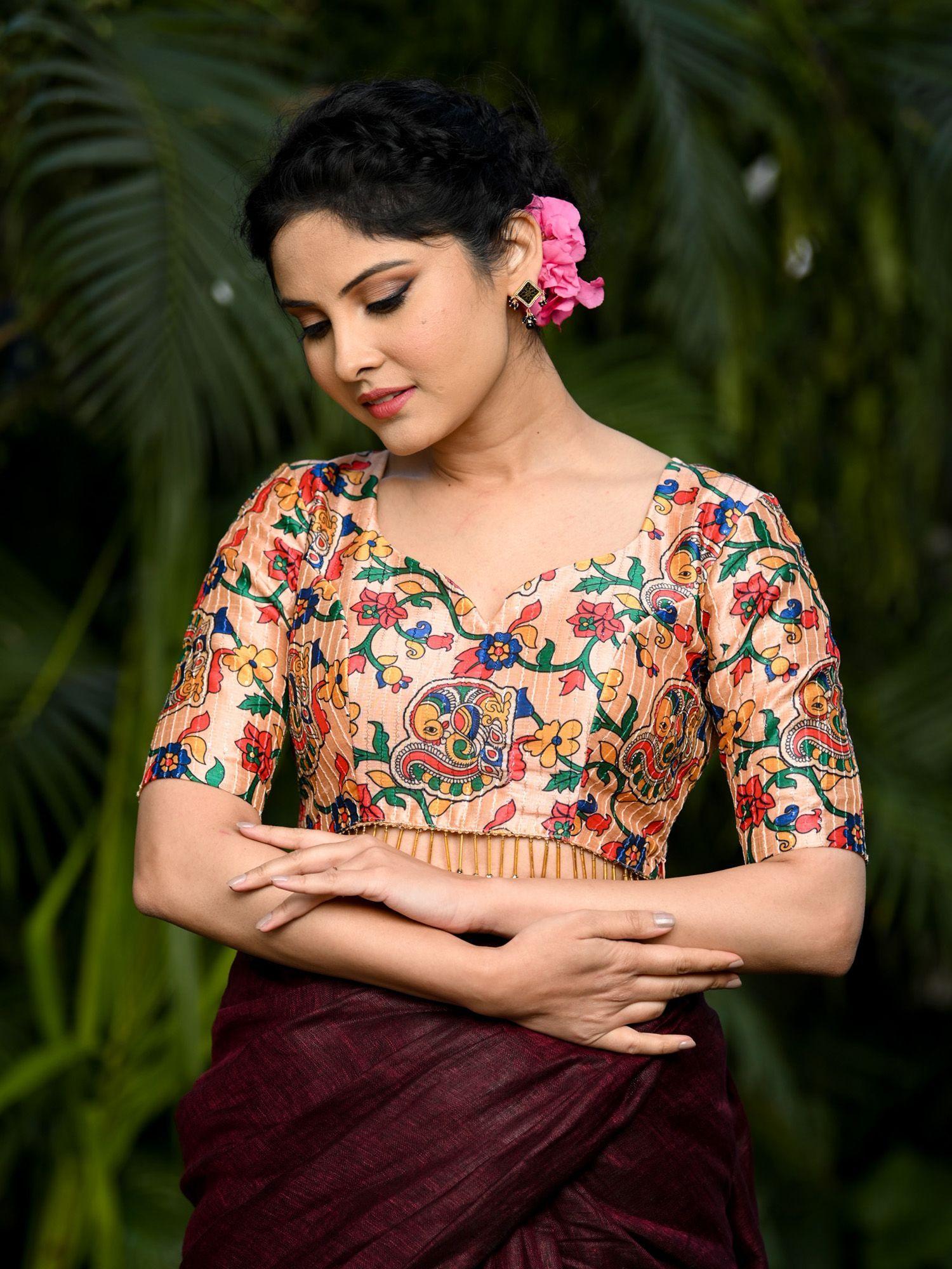 multicolor kalamkari printed blouse