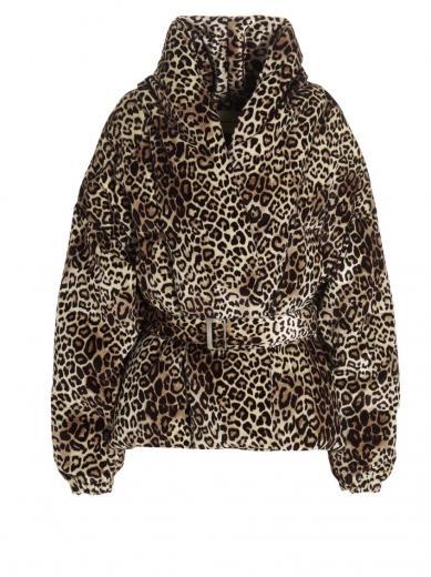multicolor leopard down jacket