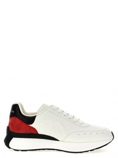 multicolor logo leather sneakers