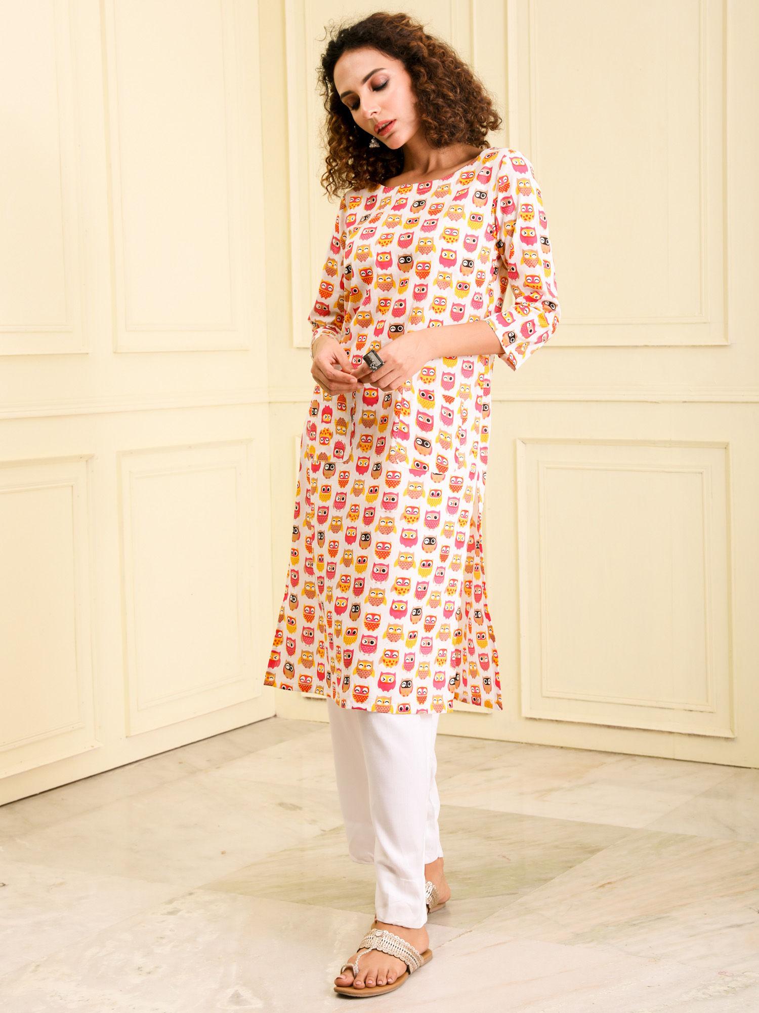 multicolor organic cotton printed kurta