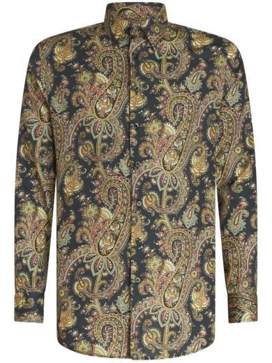 multicolor paisley print shirt