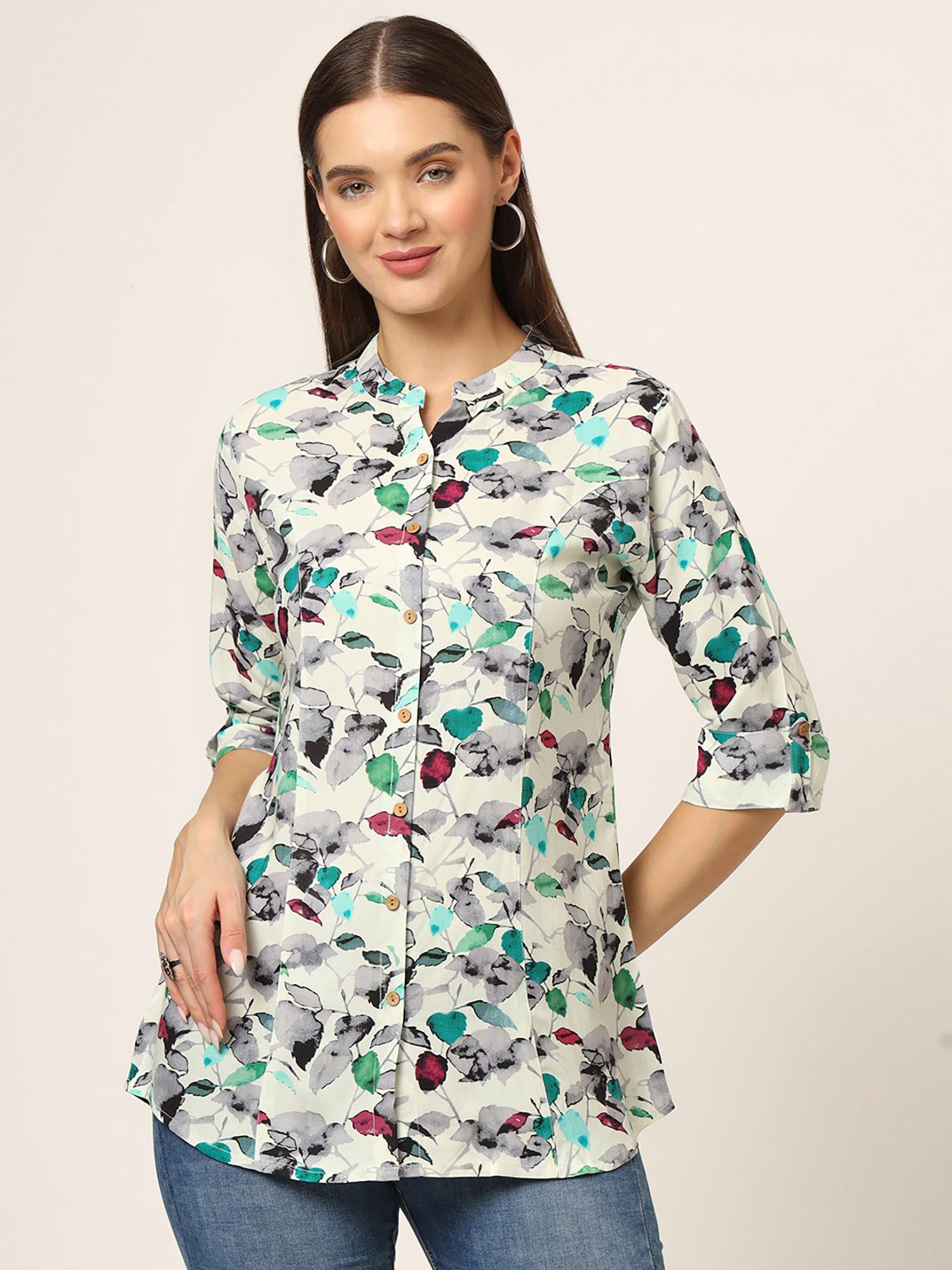 multicolor printed cotton fabric straight tunic