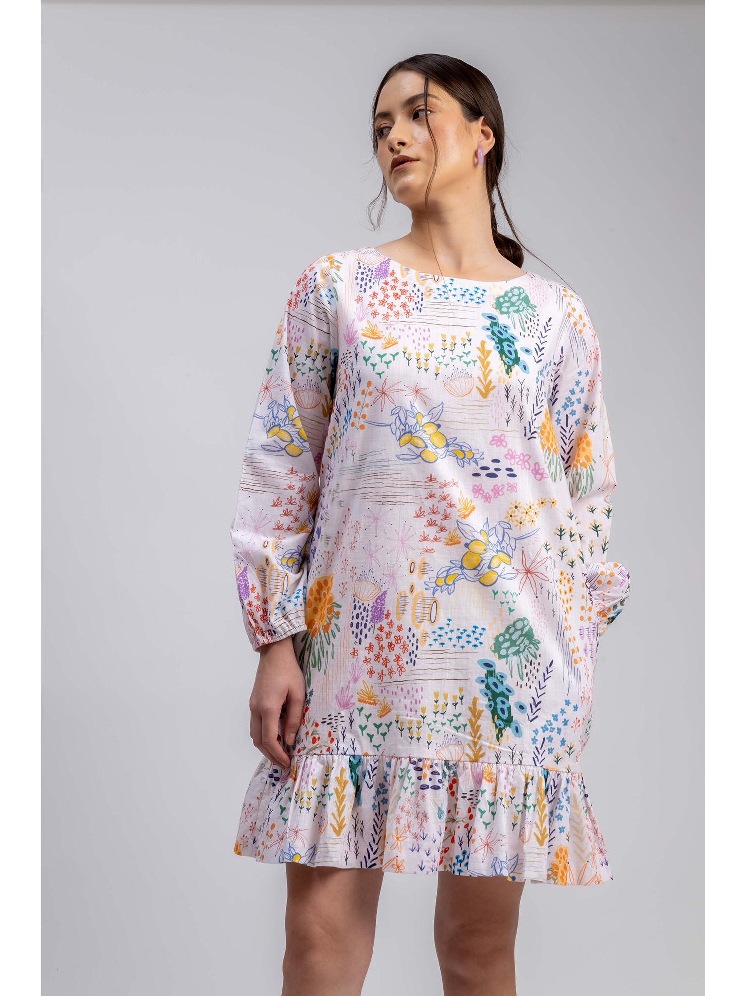 multicolor printed eva dress