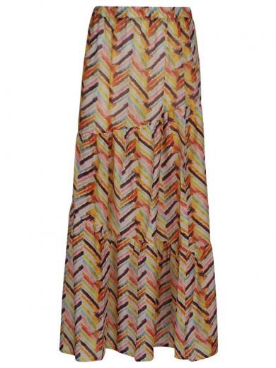 multicolor printed long skirt