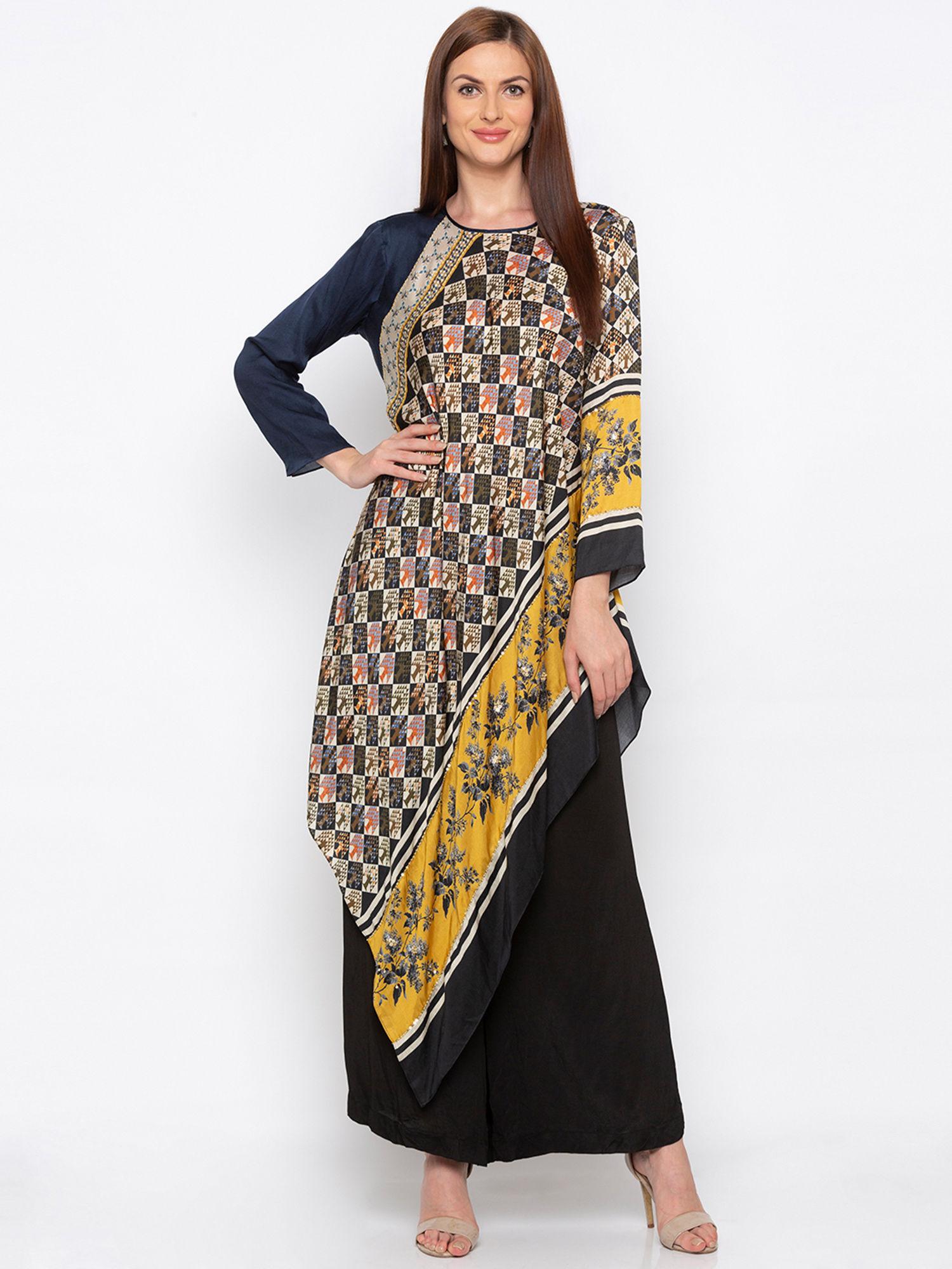 multicolor printed tunic with palazzo - customisable (set of 2)