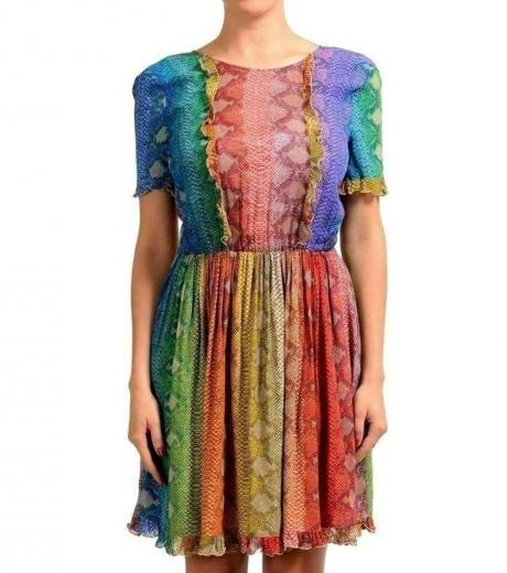 multicolor short sleeve sheath dress