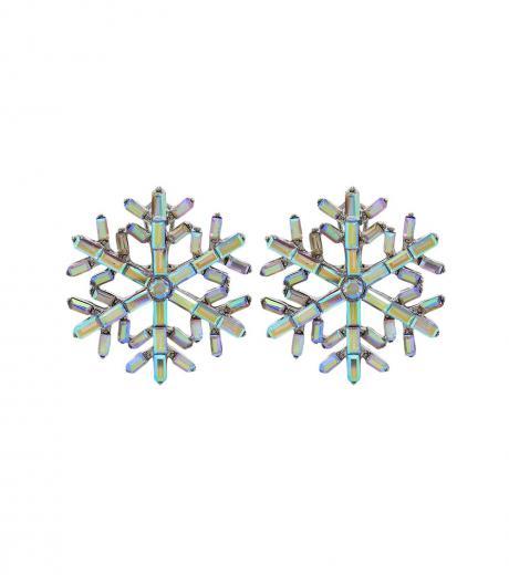 multicolor snowflake stud earrings