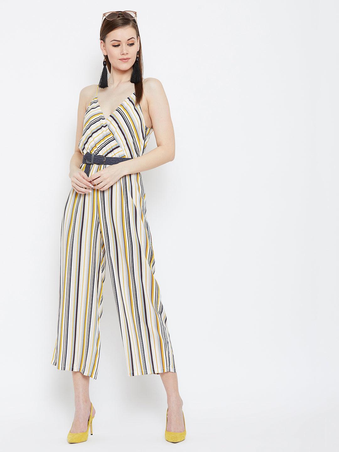 multicolor stripe jumpsuit