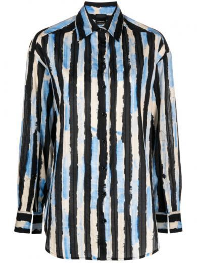 multicolor stripe pattern shirt