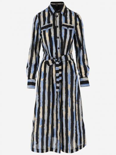 multicolor striped cotton shirtdress