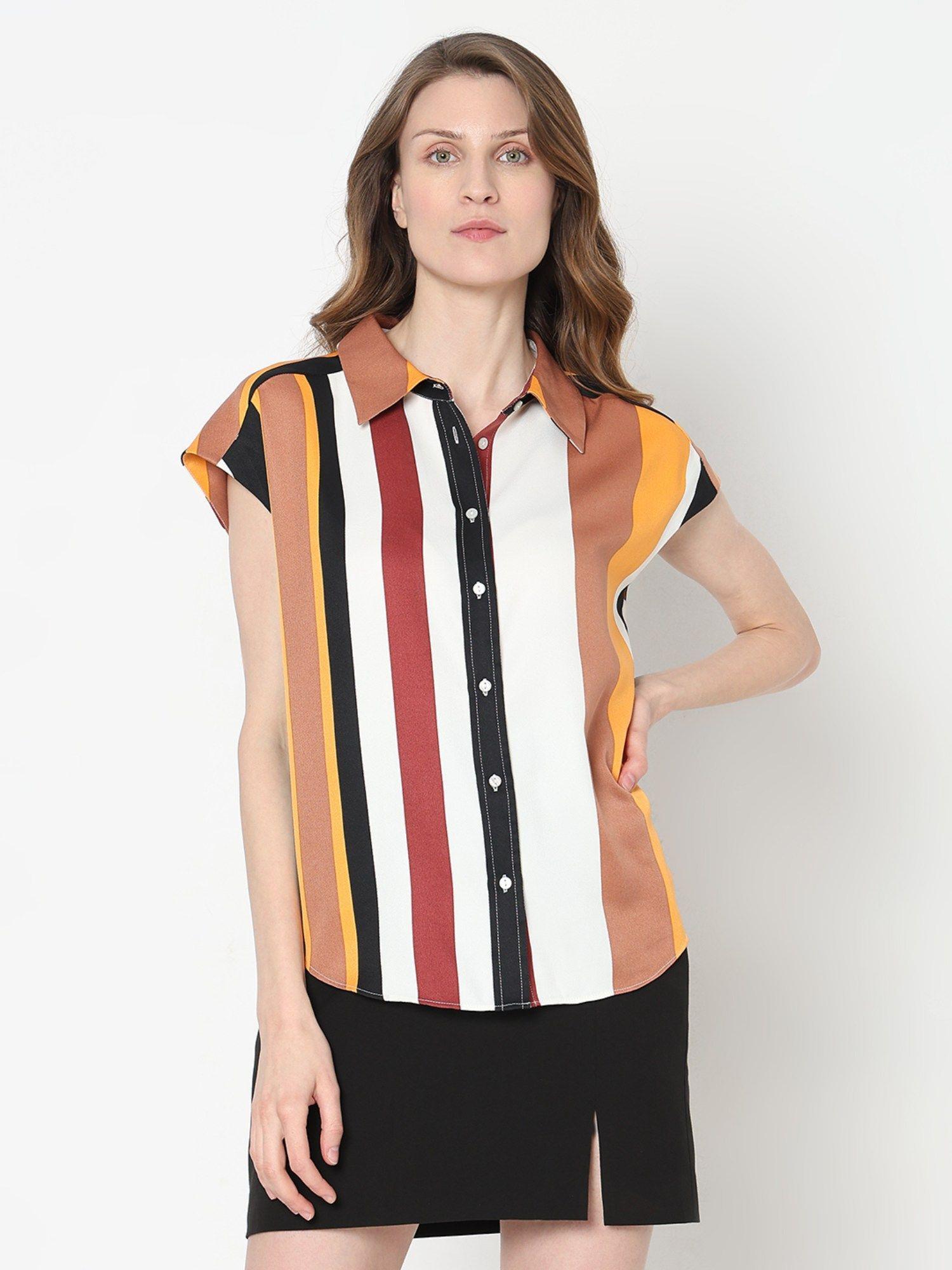 multicolor striped shirt