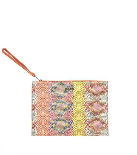 multicolor textured wristlet