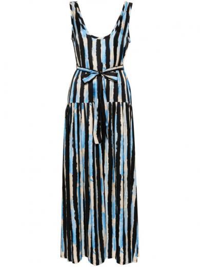 multicolor vertical stripes long dress