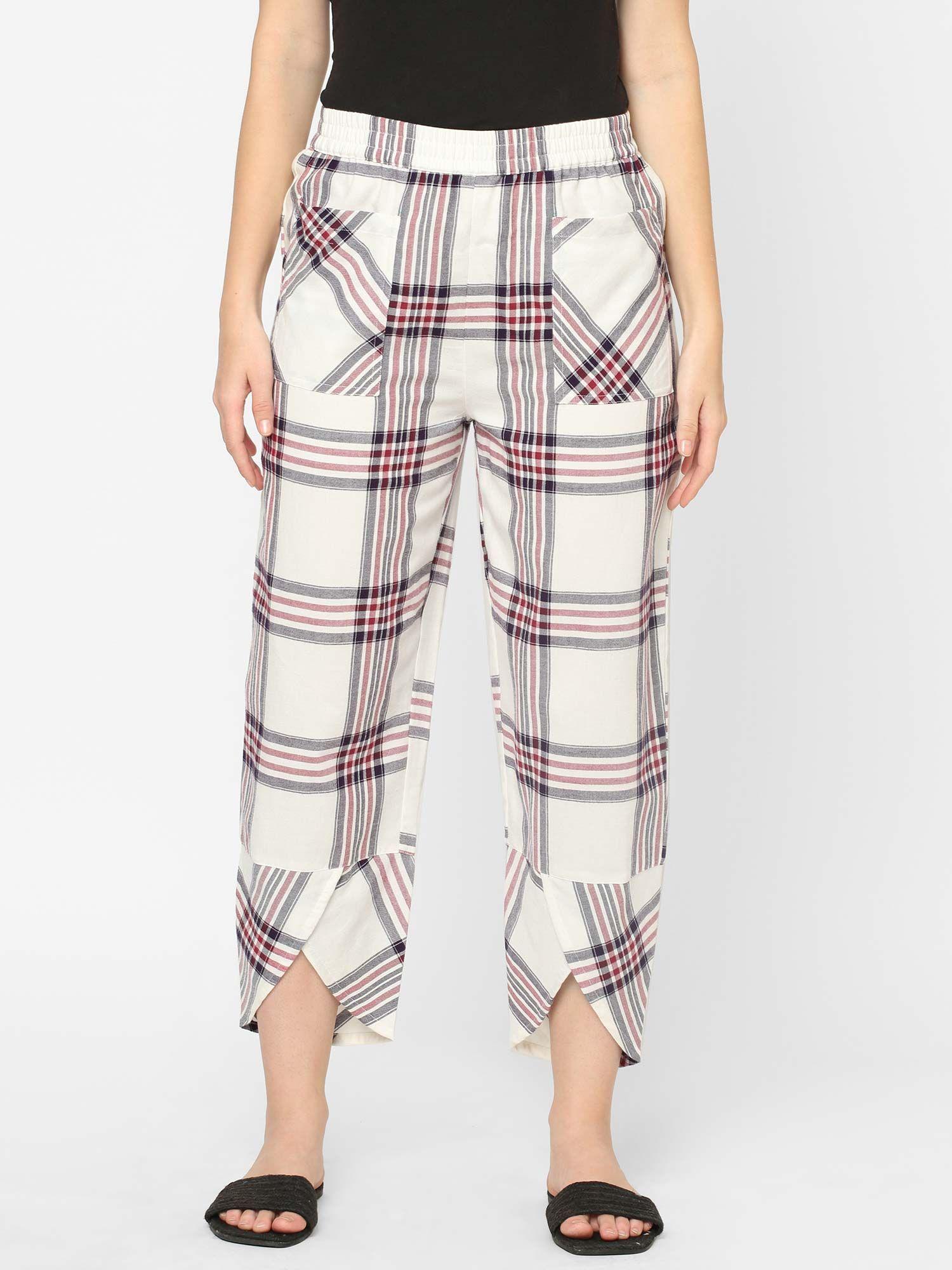 multicolored checked loung pants