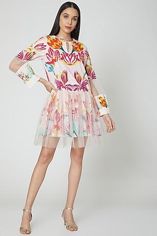 multicolored printed dress