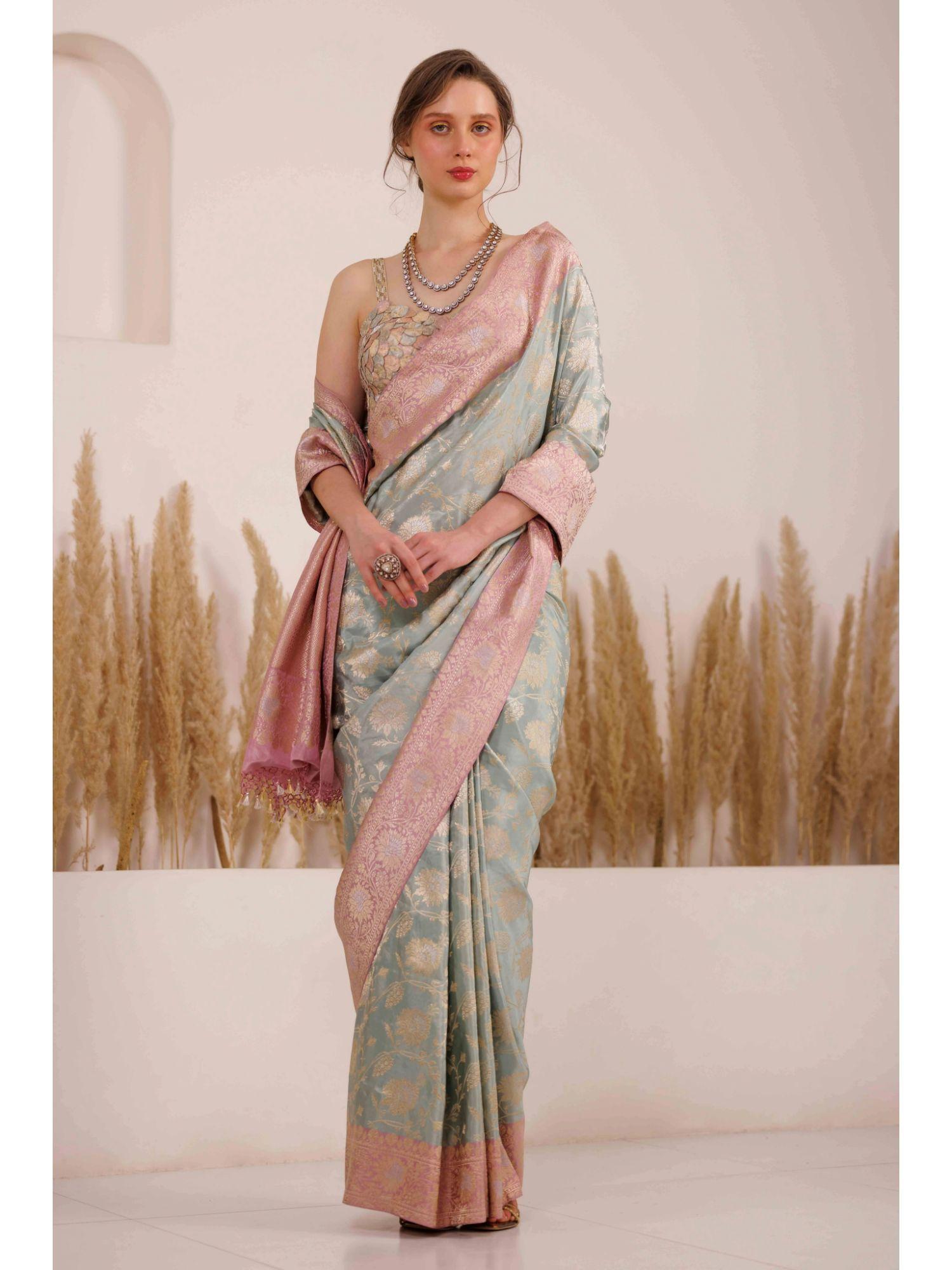 multicolour falak saree with stitched blouse
