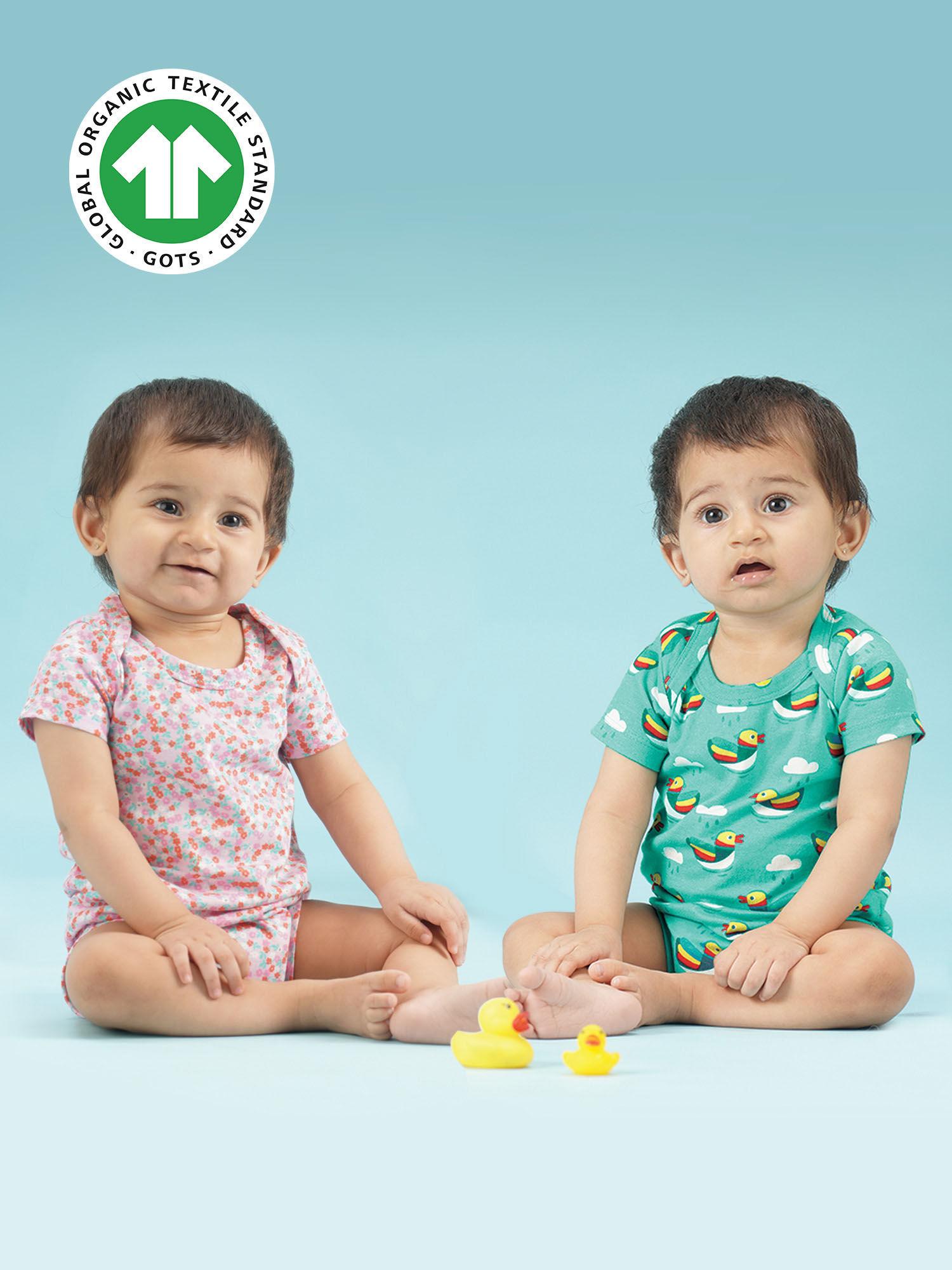 multicolour pack of 2 bodysuits for newborn boys & girls (set of 2)
