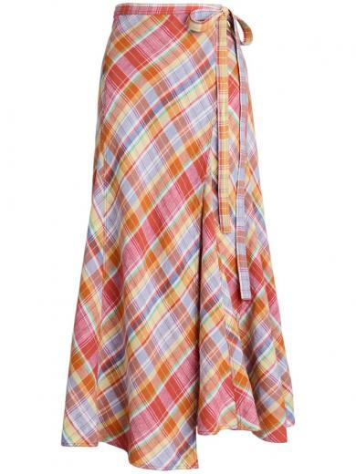 multicolour skirt with checked print