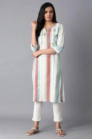 multicoloured stripe print dress