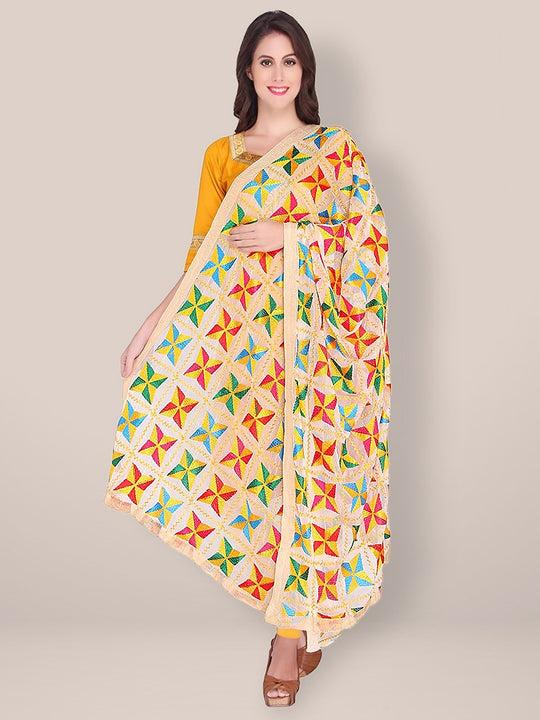 multicoloured  phulkari dupatta