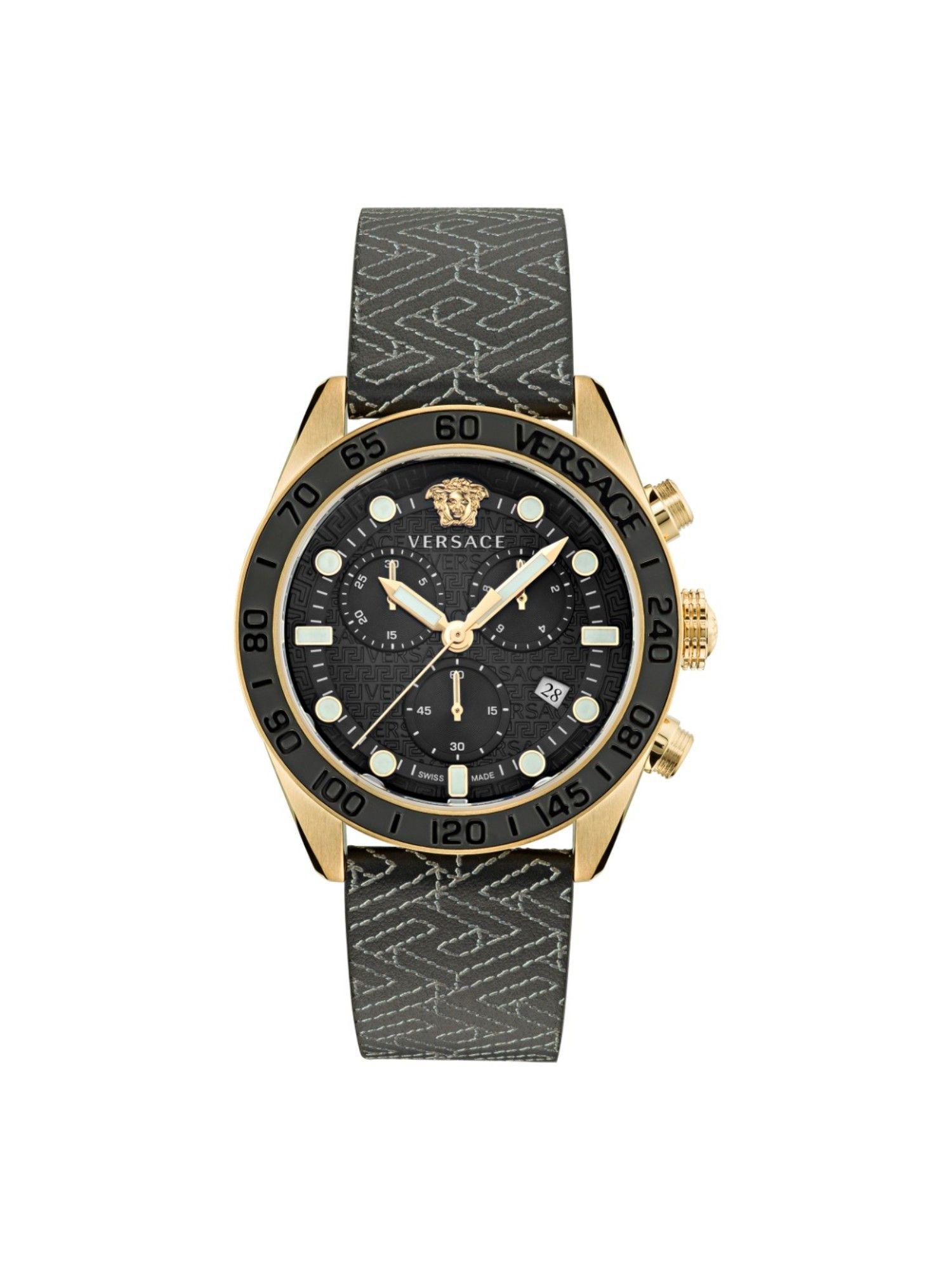 multifunctional mens analog black dial coloured quartz watch - ve6k00123 (m)