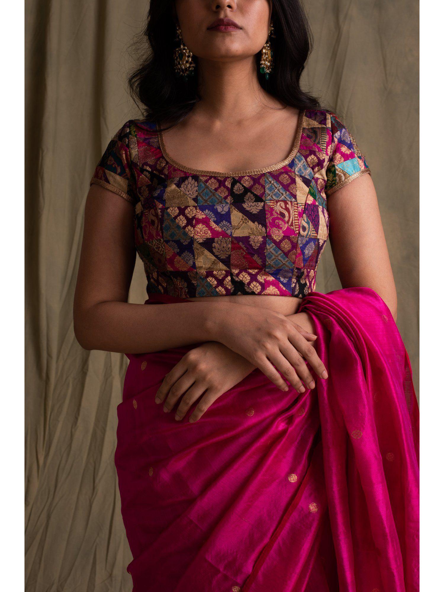 mumtaz multicolour silk brocade blouse