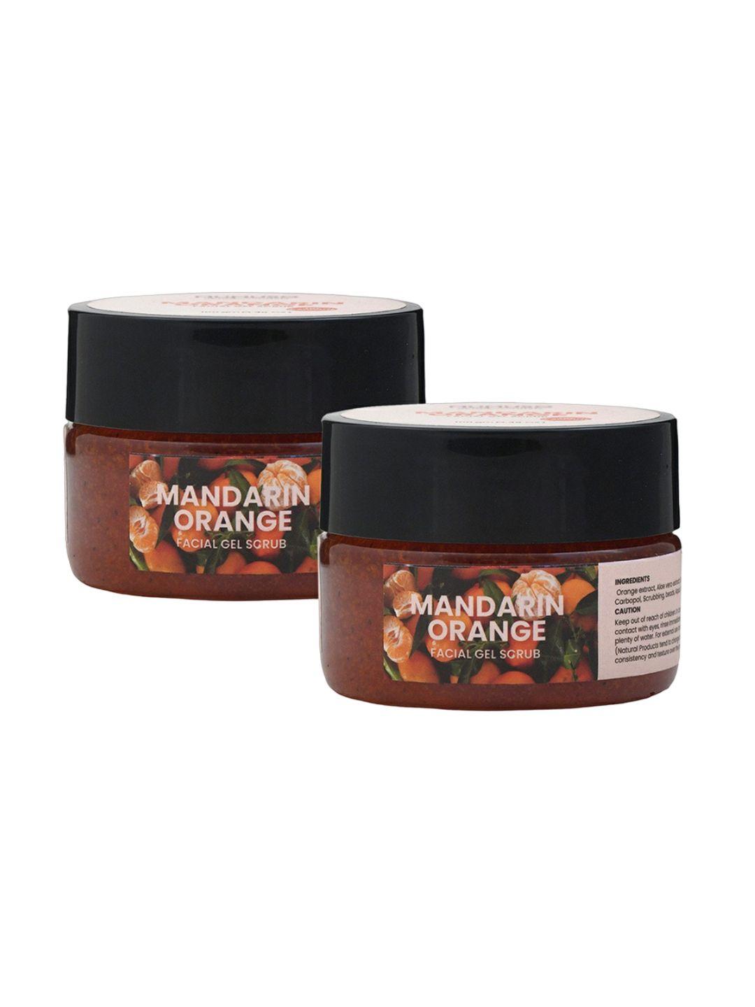 mumuso set of 2 mandarin orange facial gel scrub with aloe vera extract - 100g each