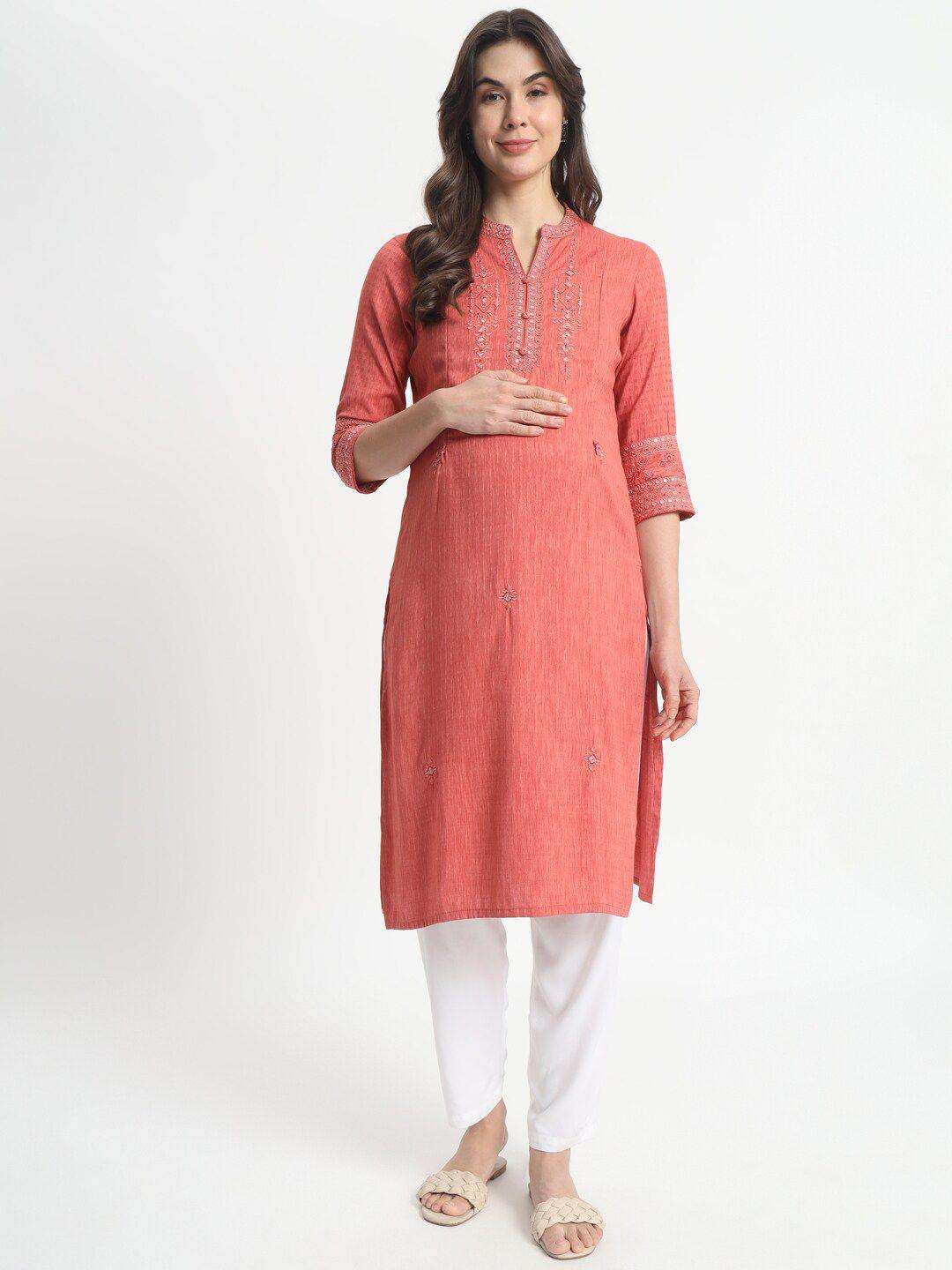 mumzhug ethnic motifs mirror work kurta