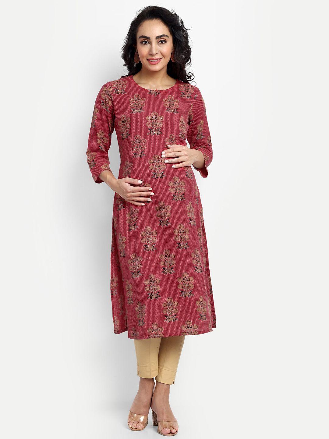 mumzhug ethnic motifs printed pure cotton maternity kurta