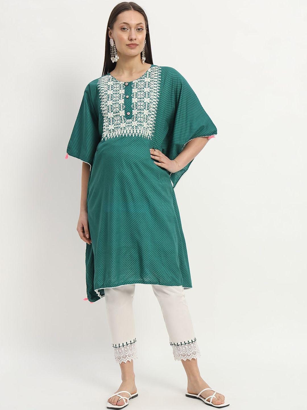 mumzhug women embroidered regular thread work kurta with trousers