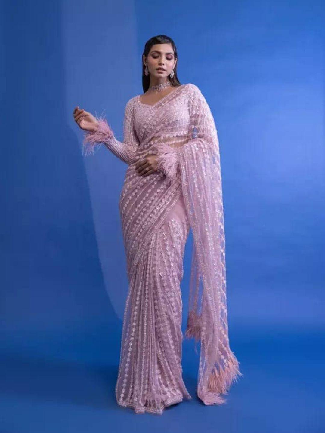 munir embellished net saree