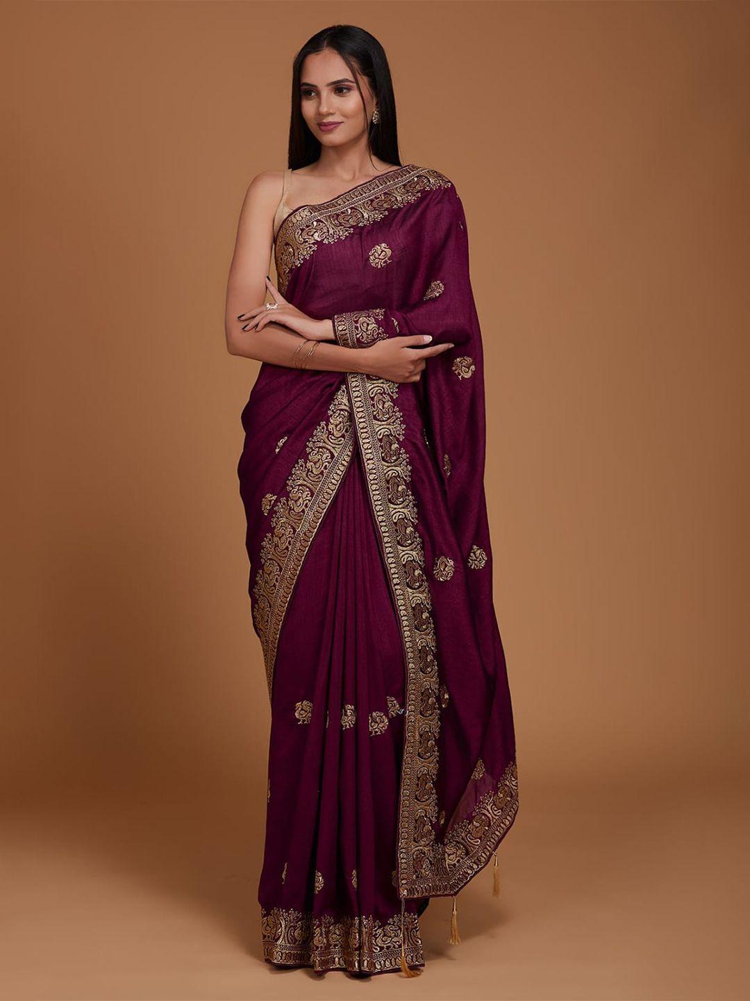 munir ethnic motifs embroidered saree