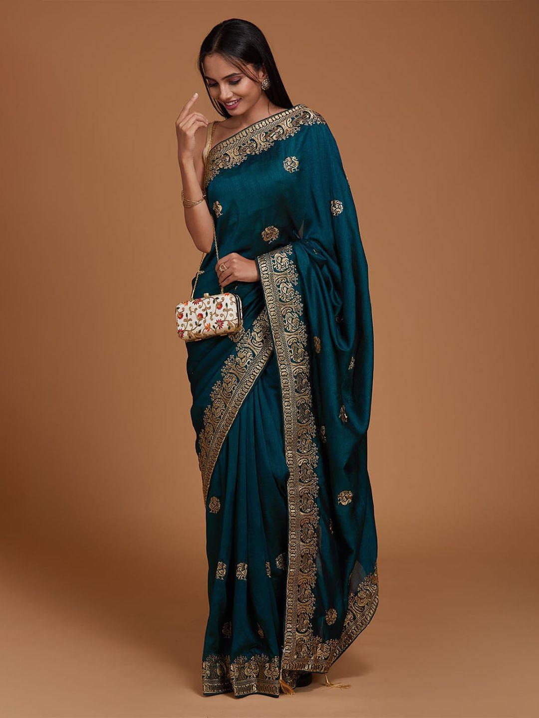 munir floral embroidered saree