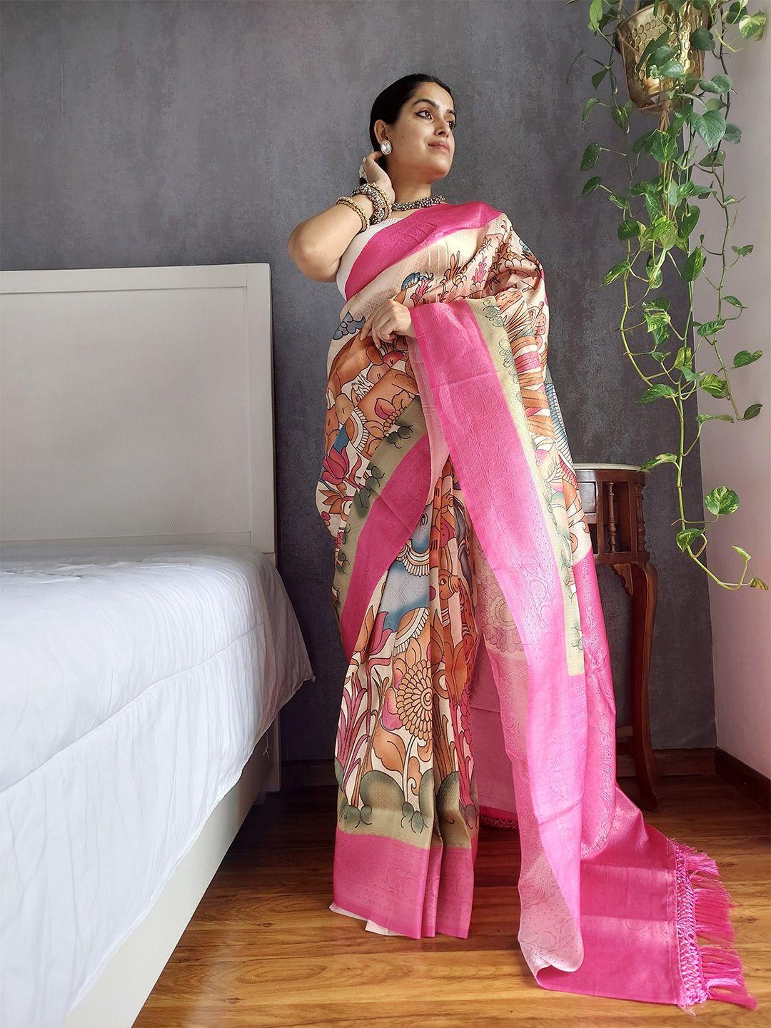 munir kalamkari art silk saree