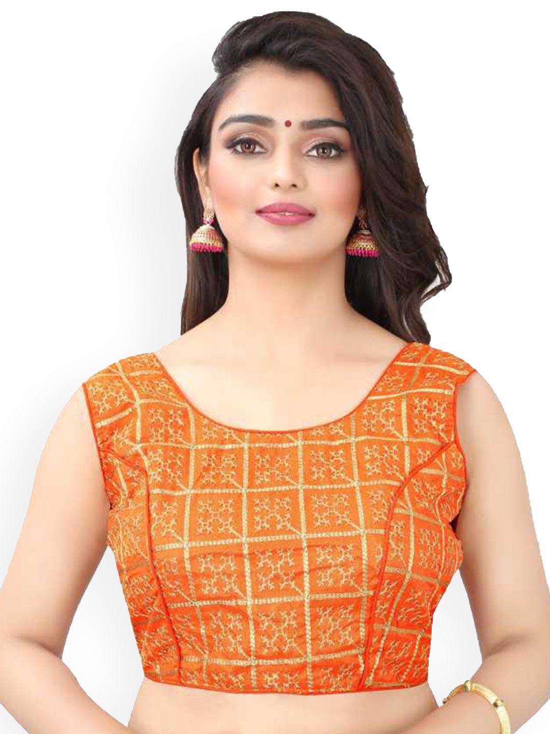 munir self design striped pure cotton saree blouse