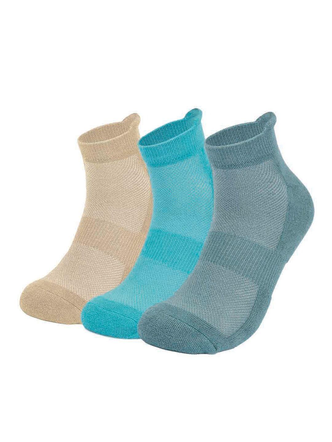 mush pack of 3 colourblocked bamboo ankle length socks