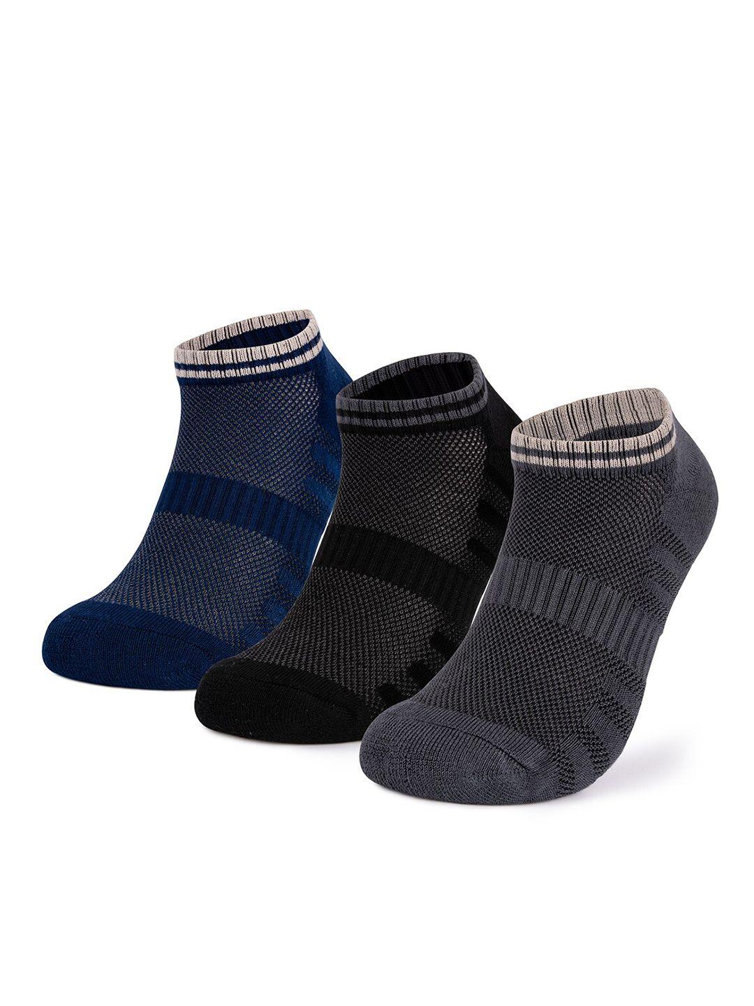 mush pack of 3 colourblocked bamboo ankle length socks