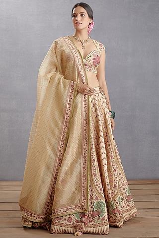 musk beige printed lehenga set