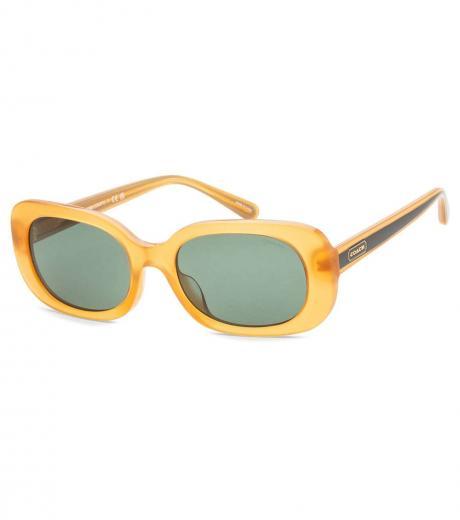 mustard green oval sunglasses