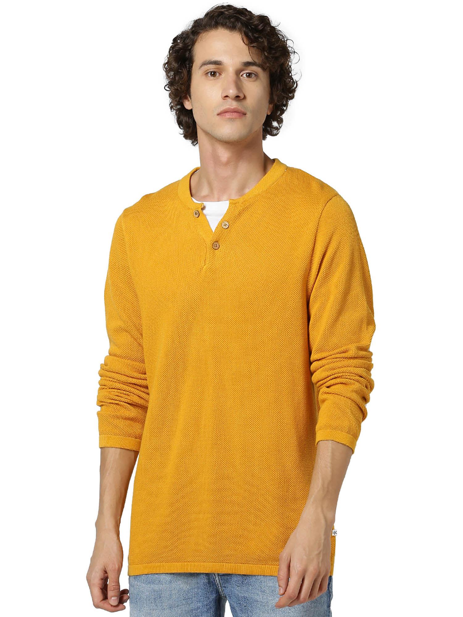 mustard textured sweater